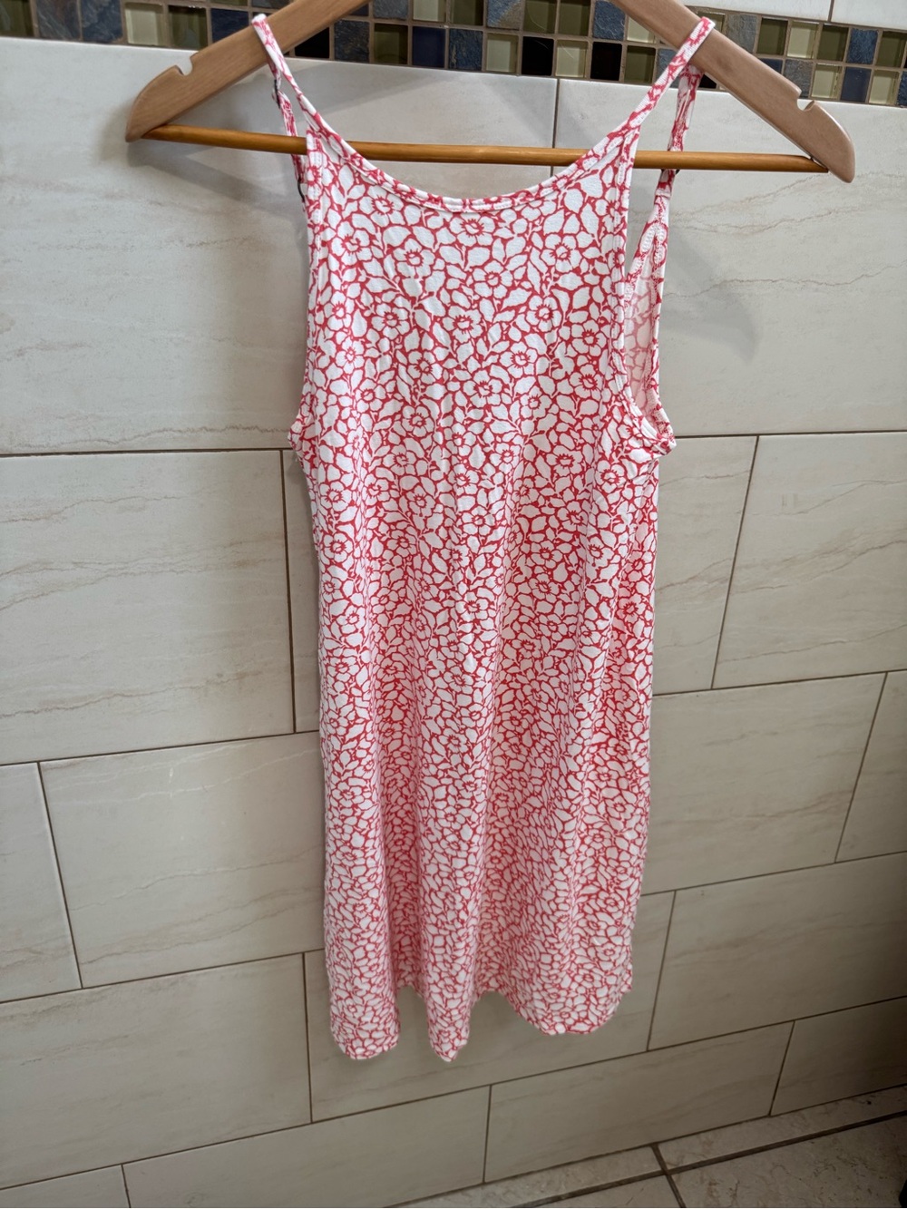 O'Neill Coral and White Floral Tank Dress